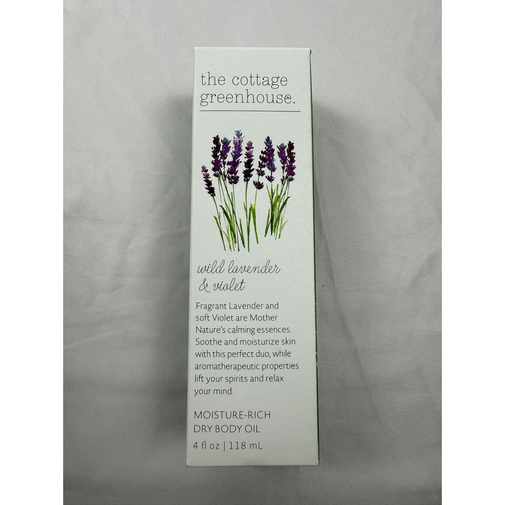 The Cottage Greenhouse Wild Lavender & Violet Moisture-Rich Dry Body Oil 4oz New